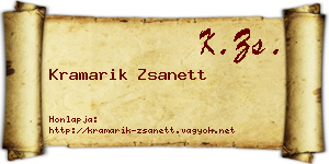Kramarik Zsanett névjegykártya
